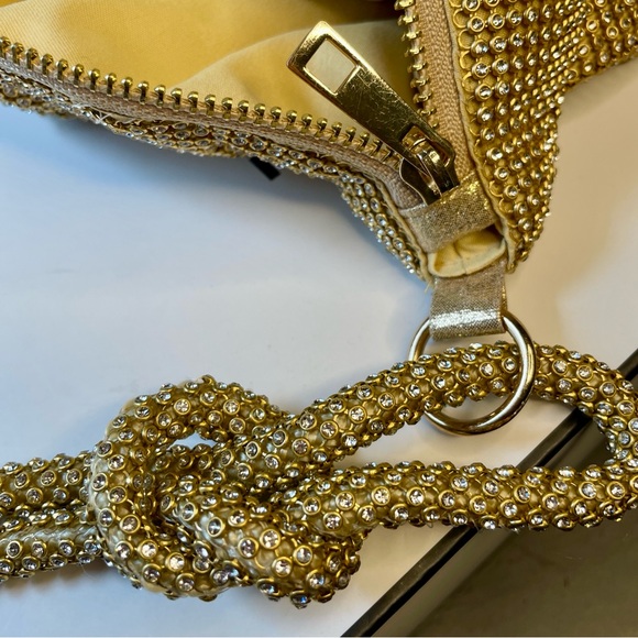 Evening Bag in Gold with Rhinestones - Picture 2 of 7